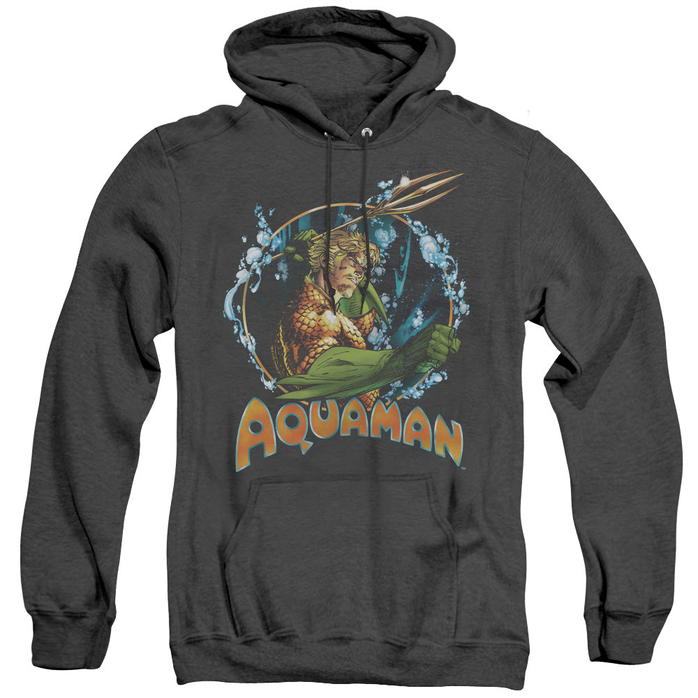 Justice League Ruler of the Seas Heather Mens Hoodie Black Officially Licensed