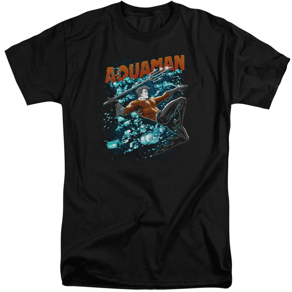 Justice League Of America Aqua Bubbles Mens Tall T Shirt Black Officially Licensed