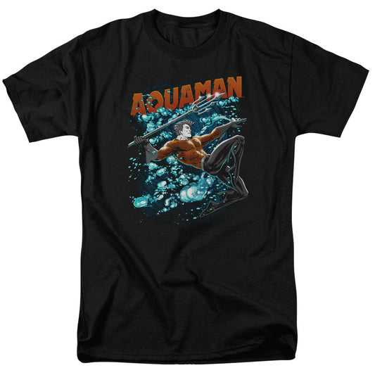 Justice League Of America Aqua Bubbles Mens T Shirt Black Officially Licensed