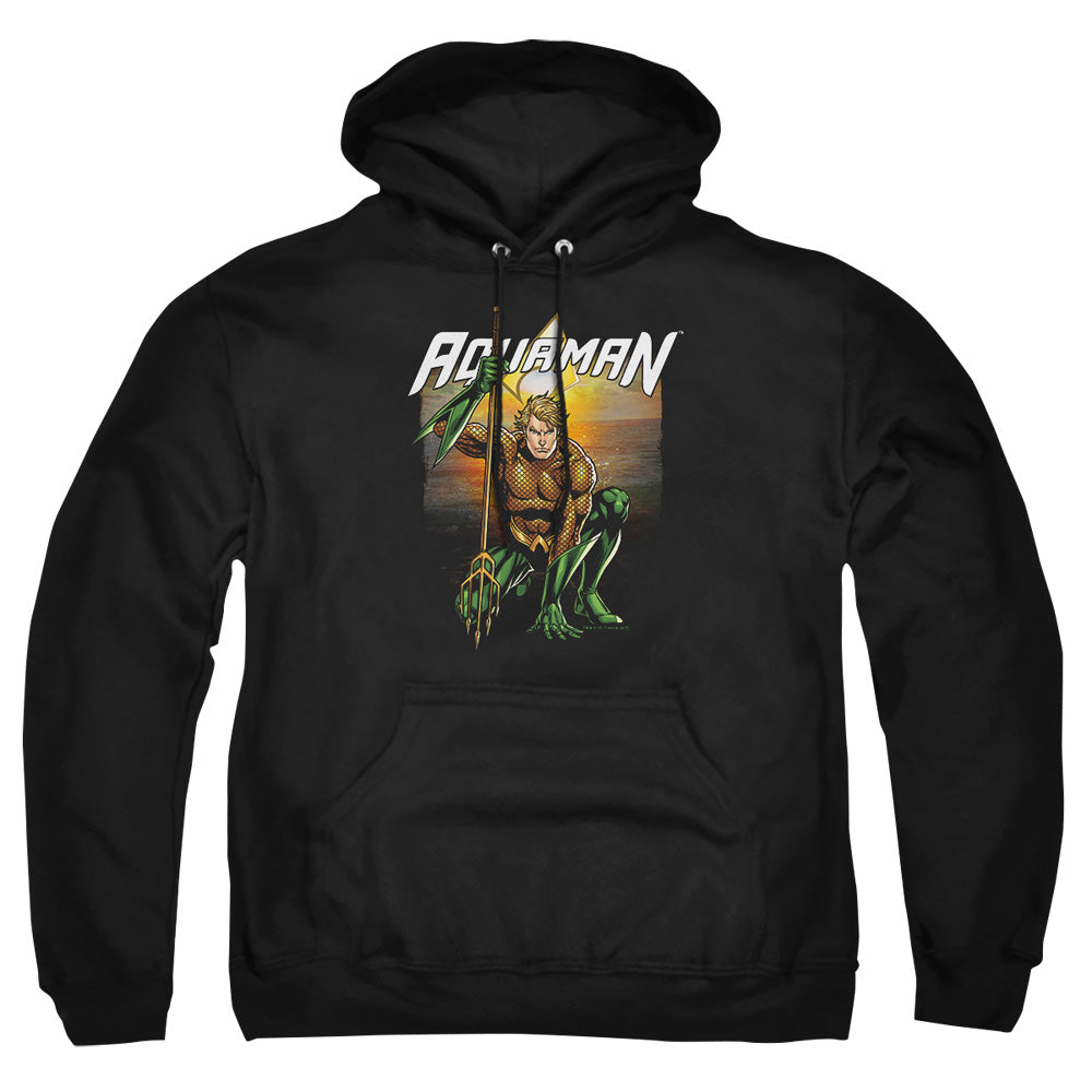 Justice League Of America Beach Sunset Mens Hoodie Black Officially Licensed