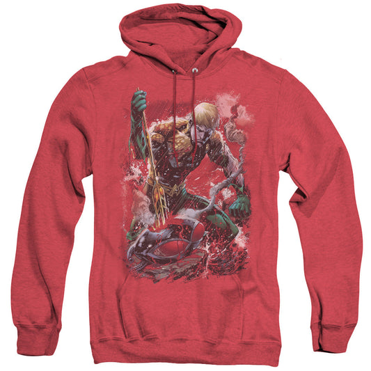 Justice League Of America Finished Mens Heather Hoodie Red Officially Licensed