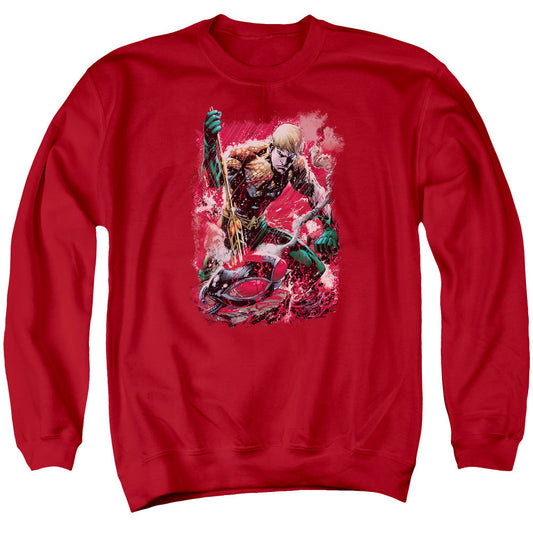 Justice League Finished Mens Crewneck Sweatshirt Red Officially Licensed