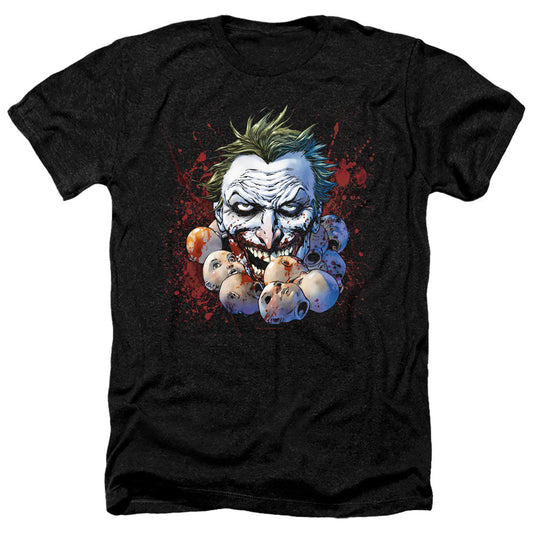 Justice League Doll Heads Heather Mens T Shirt Black Officially Licensed