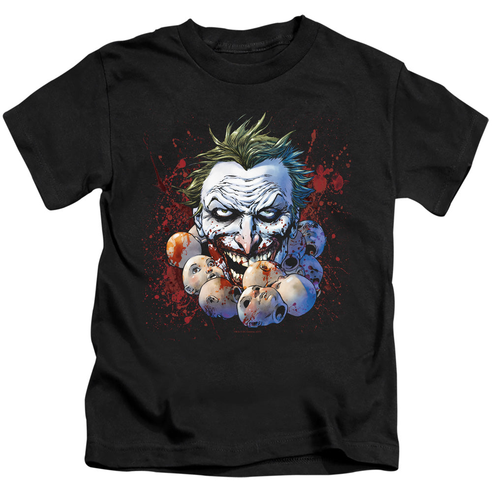 Justice League Doll Heads Juvenile Kids Youth T Shirt Black Officially Licensed