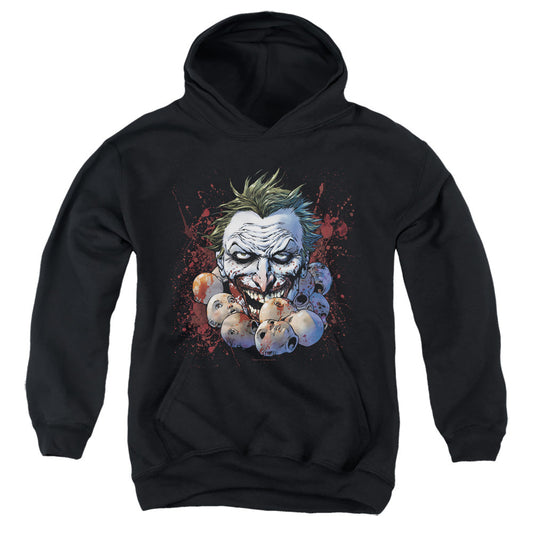 Justice League Doll Heads Kids Youth Hoodie Black Officially Licensed