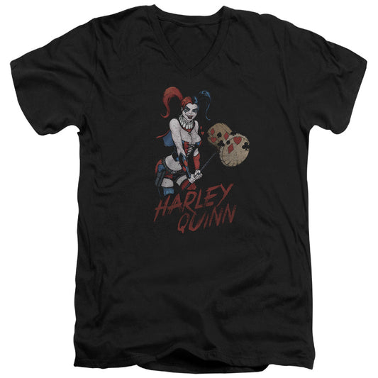 Justice League Harley Hammer Mens Slim Fit V-Neck T Shirt Black Officially Licensed