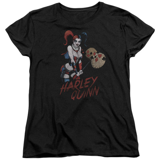 Justice League Harley Hammer Womens T Shirt Black Officially Licensed