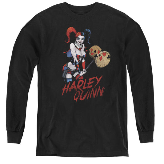 Justice League Harley Hammer Long Sleeve Kids Youth T Shirt Black Officially Licensed