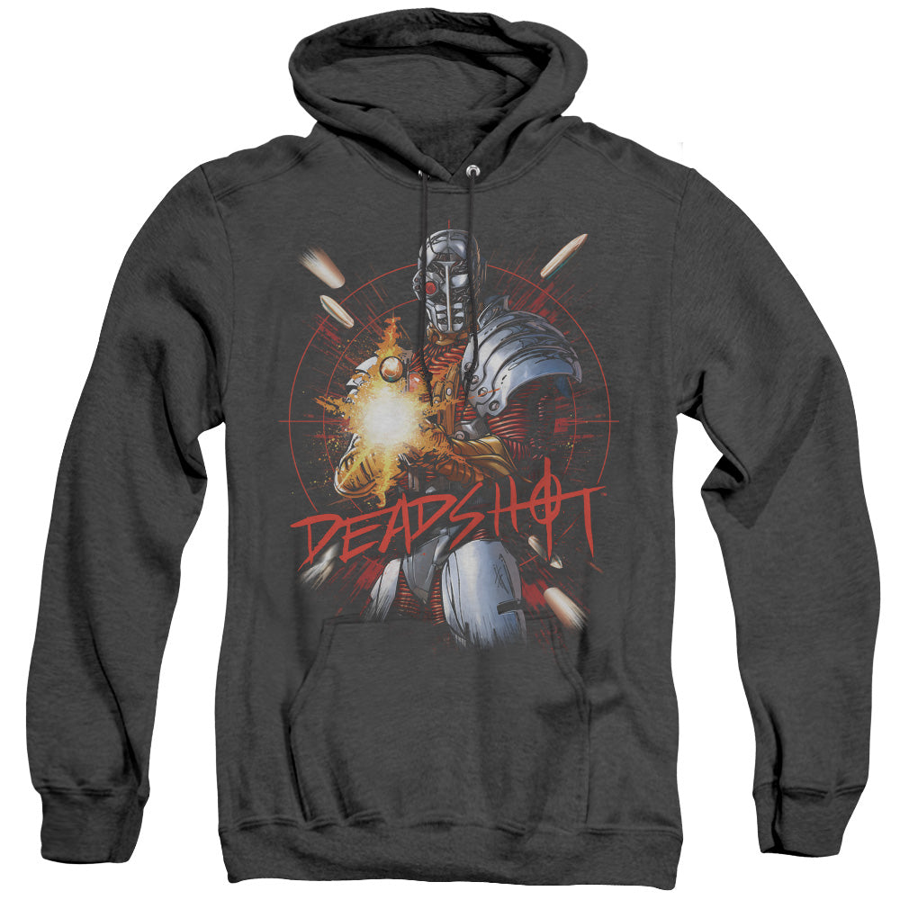 Justice League Deadshot Heather Mens Hoodie Black Officially Licensed