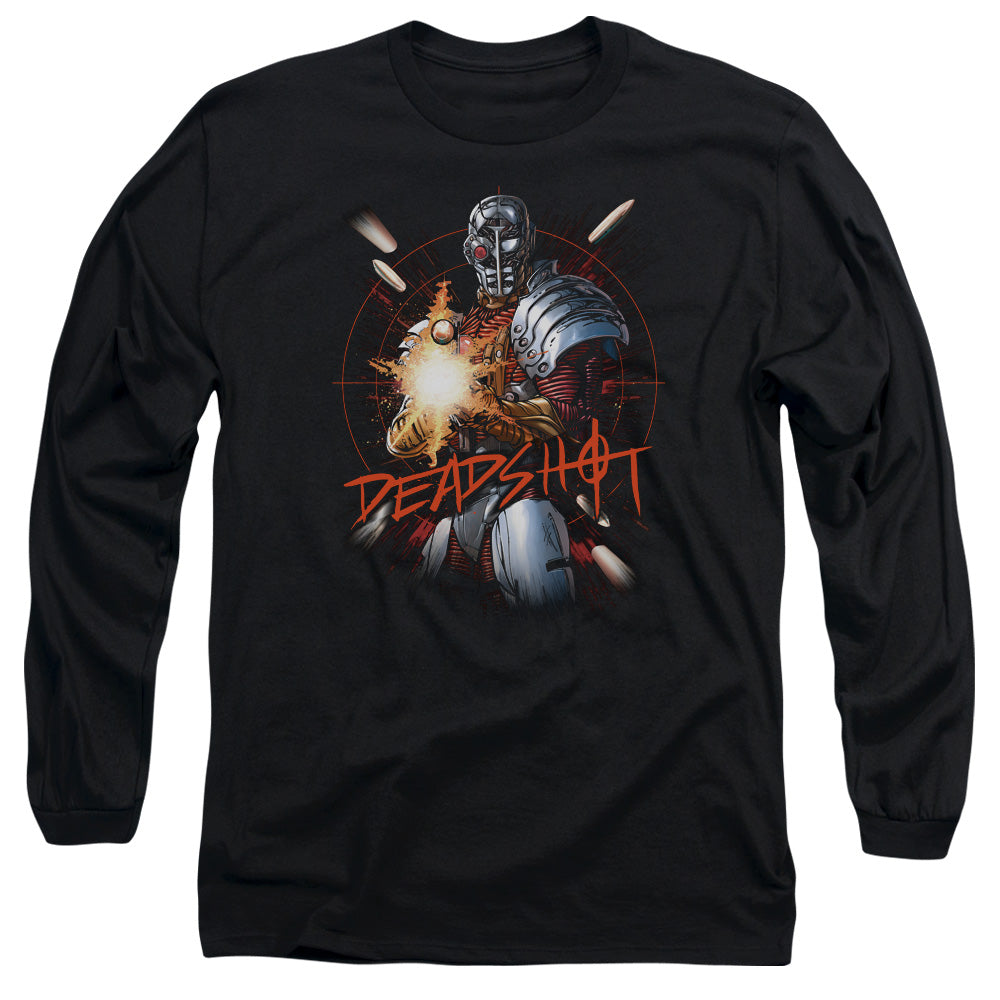 Justice League Deadshot Mens Long Sleeve Shirt Black Officially Licensed