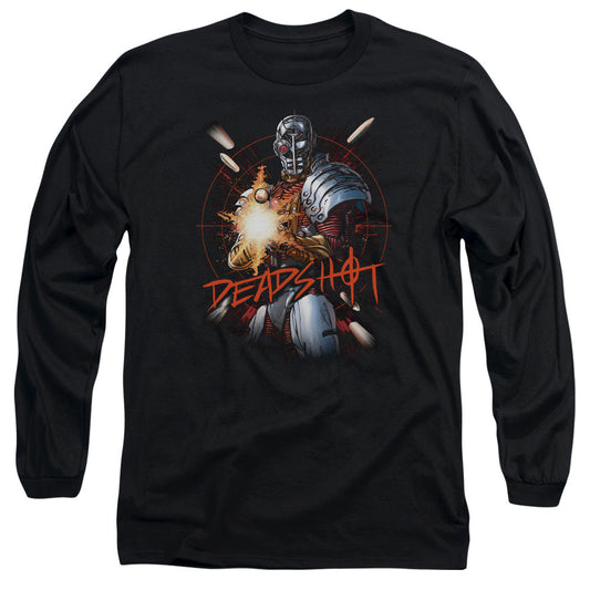 Justice League Deadshot Mens Long Sleeve Shirt Black Officially Licensed