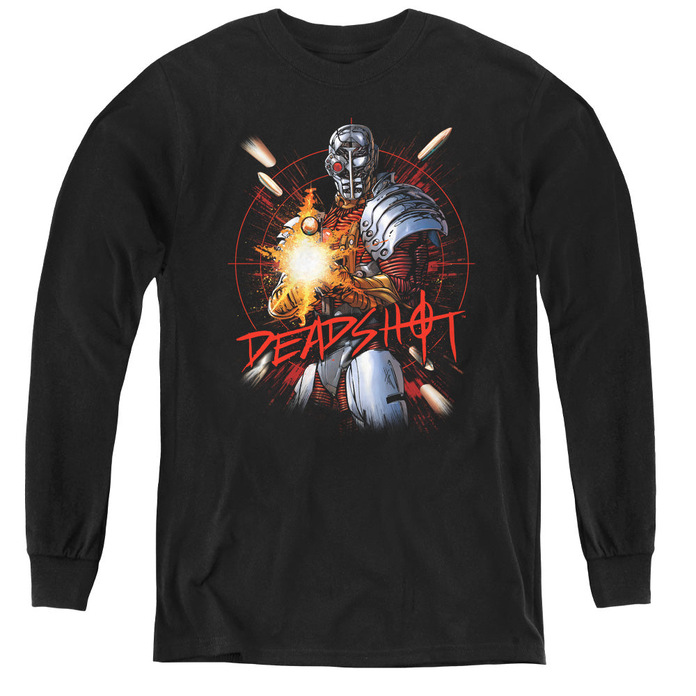 Justice League Deadshot Long Sleeve Kids Youth T Shirt Black Officially Licensed