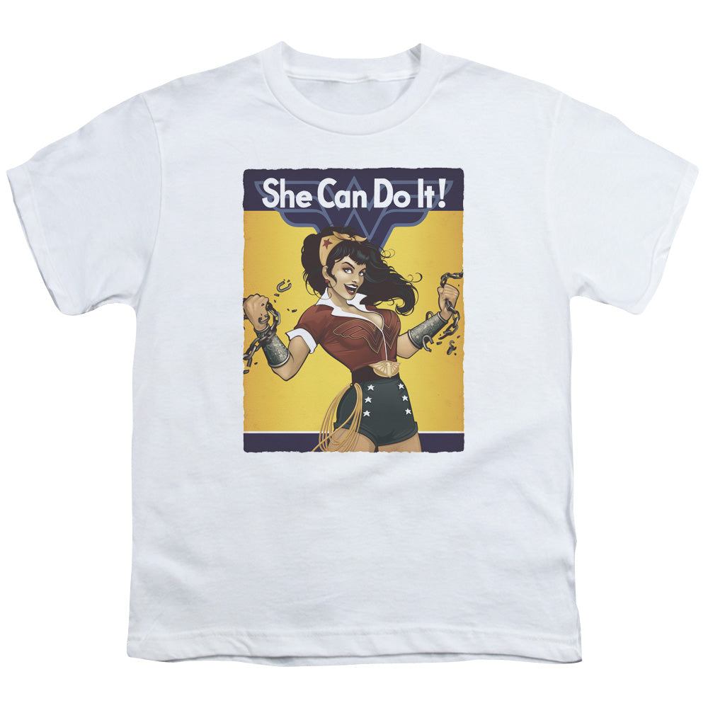 Justice League Wonder Bombshell Kids Youth T Shirt White Officially Licensed