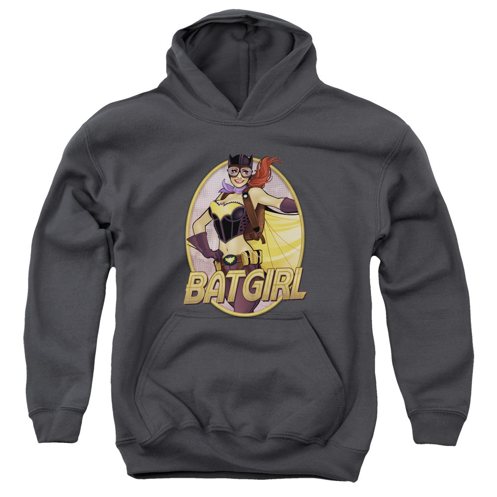 Justice League Batgirl Bombshell Kids Youth Hoodie Charcoal Officially Licensed