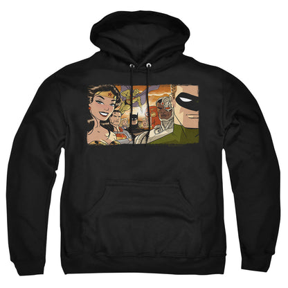 Justice League Of America Cinematic League Mens Hoodie Black Officially Licensed