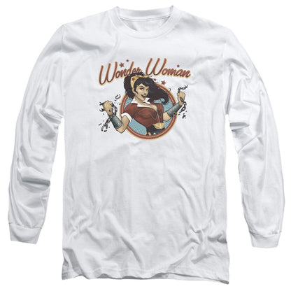 Jla Wonder Break Mens Long Sleeve Shirt White Officially Licensed