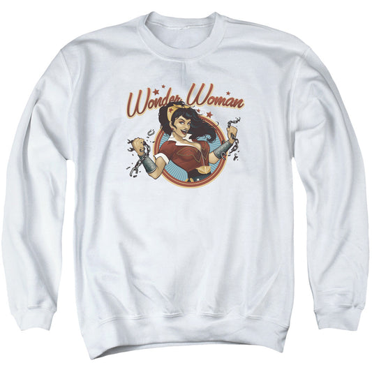 Justice League Wonder Break Mens Crewneck Sweatshirt White Officially Licensed