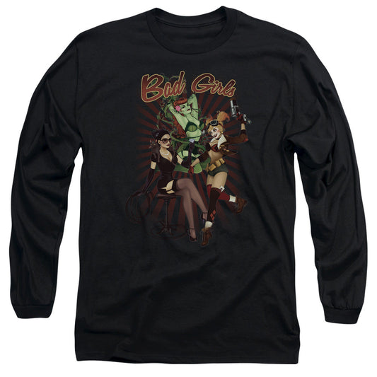 Justice League Bad Girls Mens Long Sleeve Shirt Black Officially Licensed
