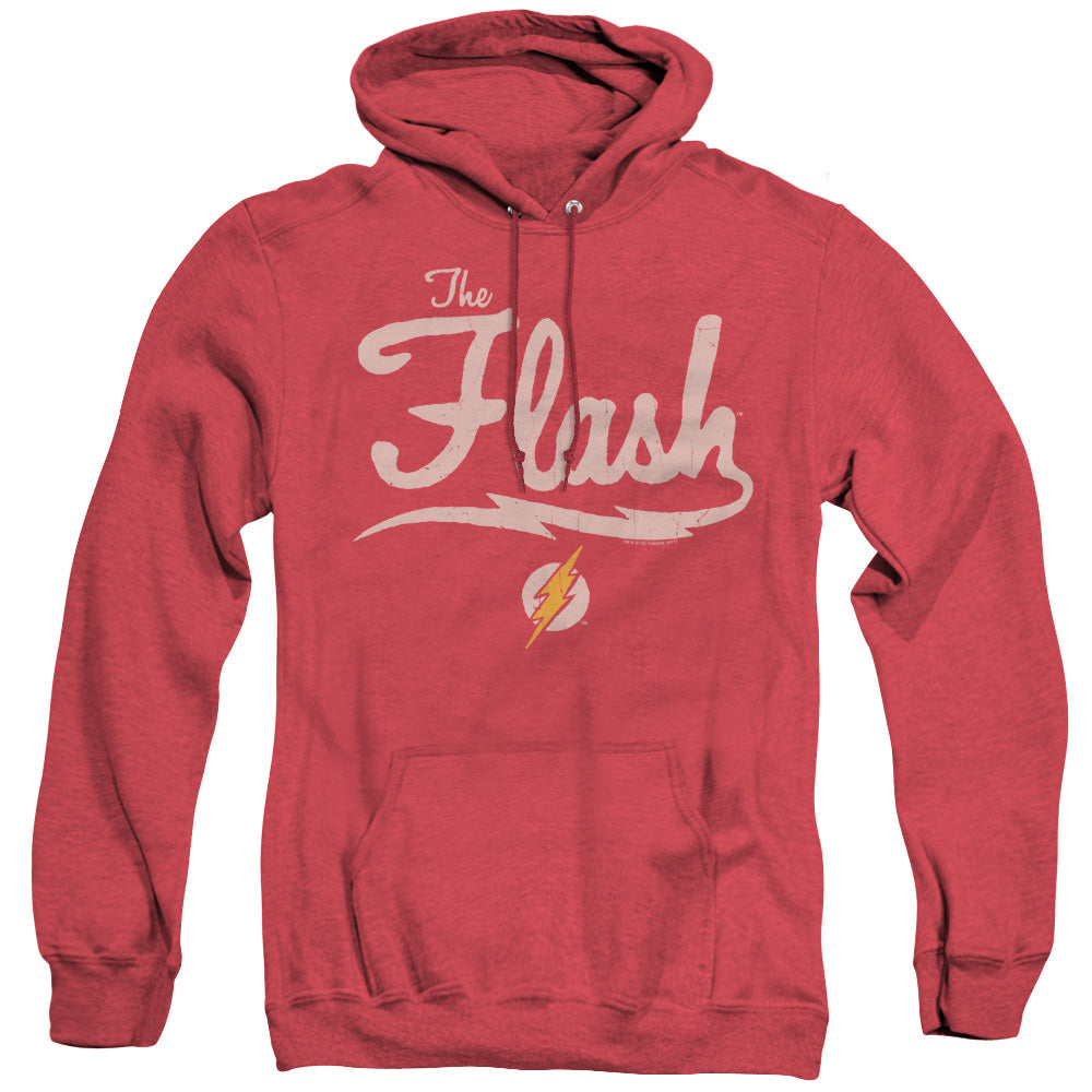 Justice League Of America Old School Flash Mens Heather Hoodie Red Officially Licensed