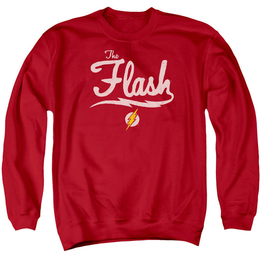 Justice League Old School Flash Mens Crewneck Sweatshirt Red Officially Licensed