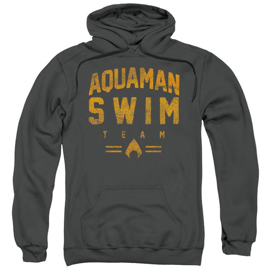 Justice League Swin Team Mens Hoodie Charcoal Officially Licensed