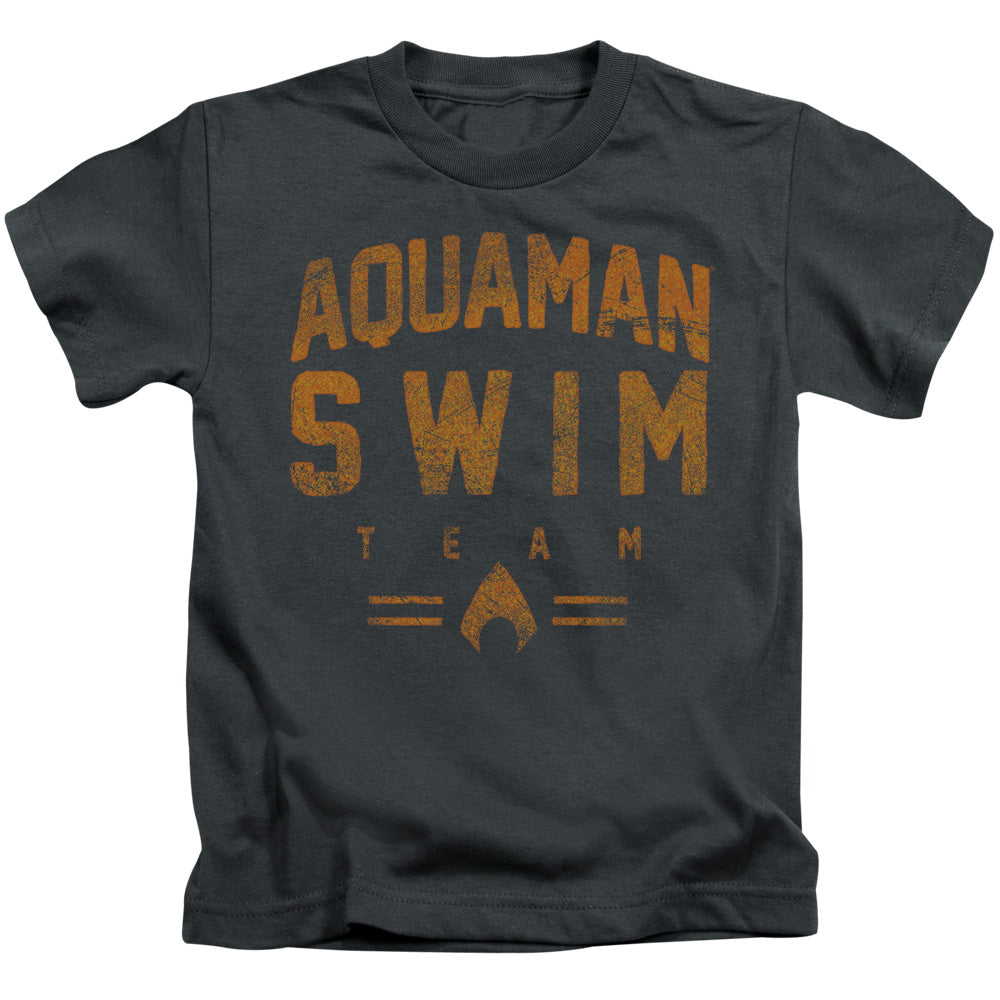 Justice League Swin Team Juvenile Kids Youth T Shirt Charcoal Officially Licensed