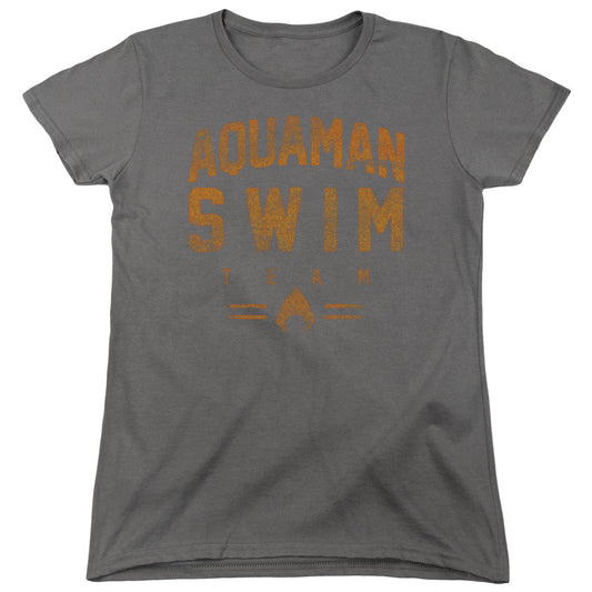 Justice League Swin Team Womens T Shirt Charcoal Officially Licensed