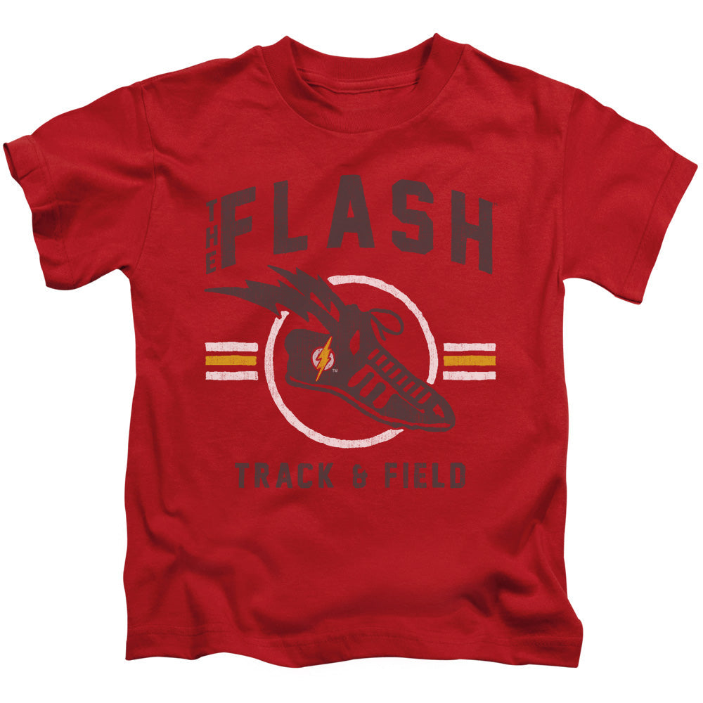 Justice League Track and Field Juvenile Kids Youth T Shirt Red Officially Licensed