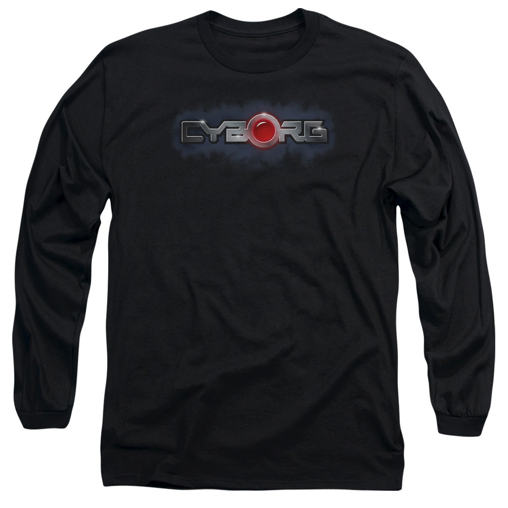 Justice League Cyborg Title Mens Long Sleeve Shirt Black Officially Licensed