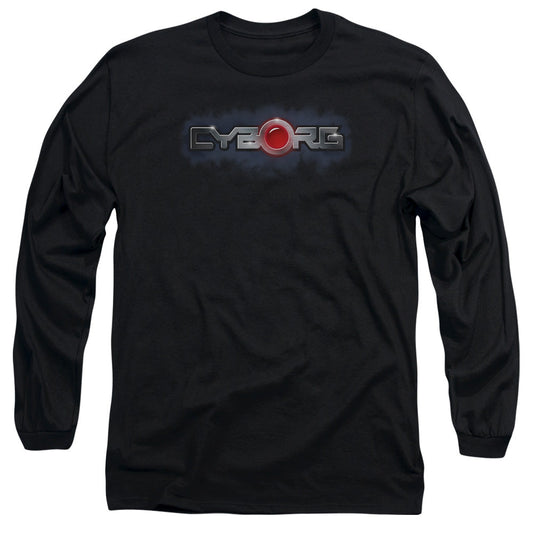 Justice League Cyborg Title Mens Long Sleeve Shirt Black Officially Licensed