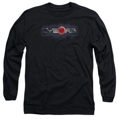 Jla Cyborg Title Mens Long Sleeve Shirt Black Officially Licensed