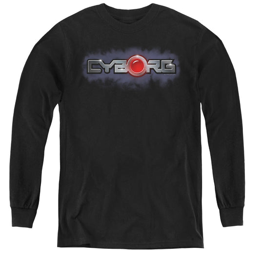 Justice League Cyborg Title Long Sleeve Kids Youth T Shirt Black Officially Licensed