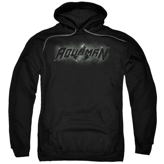 Justice League Aquaman Title Mens Hoodie Black Officially Licensed