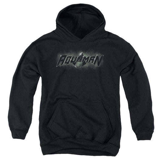 Justice League Aquaman Title Kids Youth Hoodie Black Officially Licensed