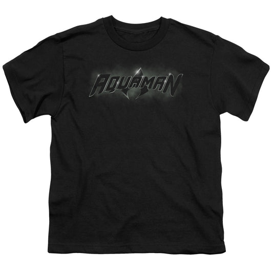 Justice League Aquaman Title Kids Youth T Shirt Black Officially Licensed