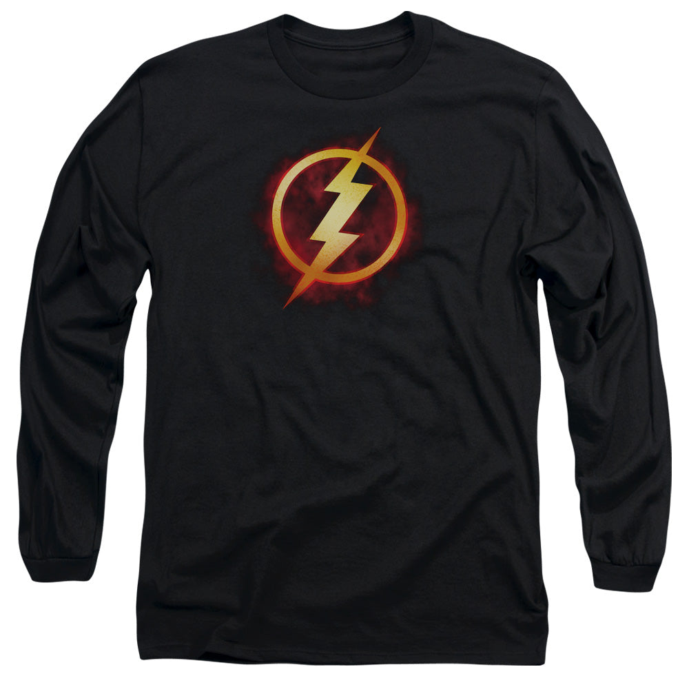 Justice League Flash Title Mens Long Sleeve Shirt Black Officially Licensed