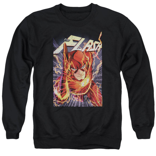 Justice League Flash One Mens Crewneck Sweatshirt Black Officially Licensed