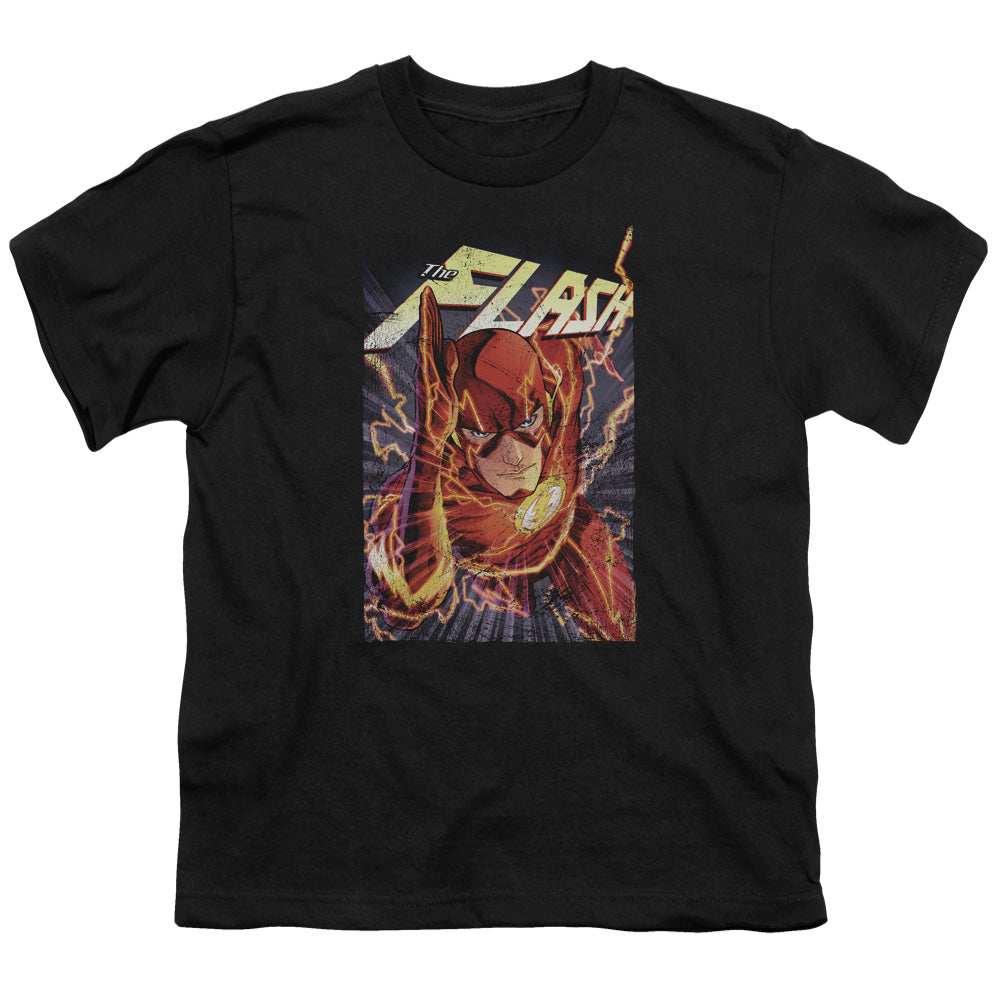 Justice League Flash One Kids Youth T Shirt Black Officially Licensed