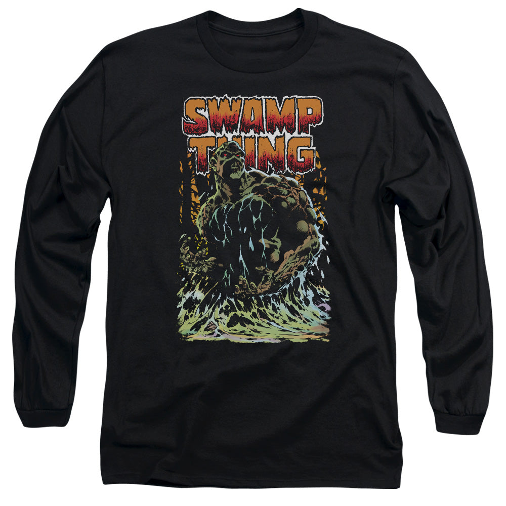 Justice League Swamp Thing Mens Long Sleeve Shirt Black Officially Licensed