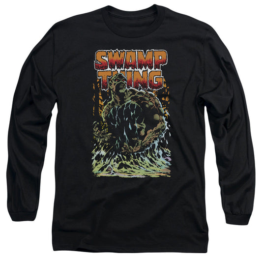 Justice League Swamp Thing Mens Long Sleeve Shirt Black Officially Licensed