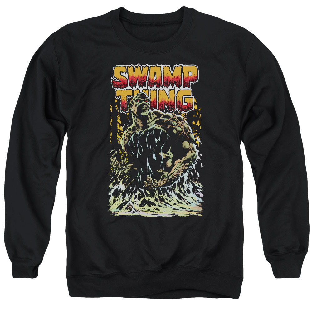 Justice League Of America Swamp Thing Mens Crewneck Sweatshirt Black Officially Licensed
