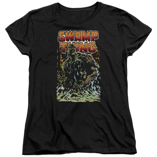 Justice League Swamp Thing Womens T Shirt Black Officially Licensed