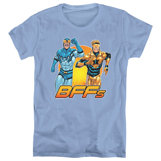 Justice League Booster Beetle Bff Womens T Shirt Carolina Blue Officially Licensed