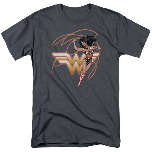 Justice League Green Lanternowing Lasso Mens T Shirt Charcoal Officially Licensed
