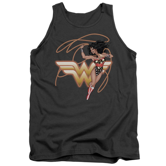 Justice League Glowing Lasso Mens Tank Top Shirt Charcoal Officially Licensed