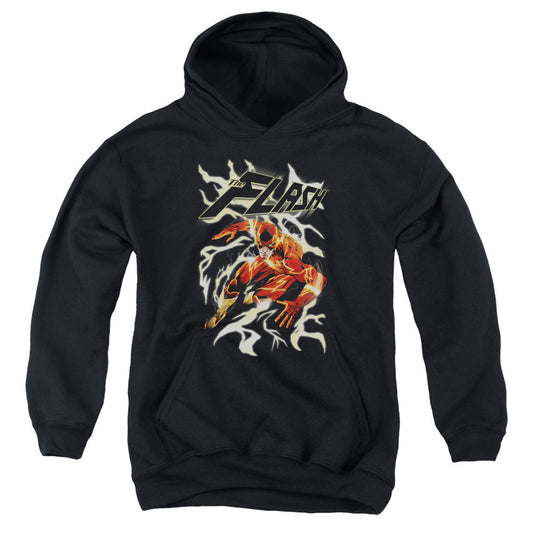Justice League Electric Run Kids Youth Hoodie Black Officially Licensed