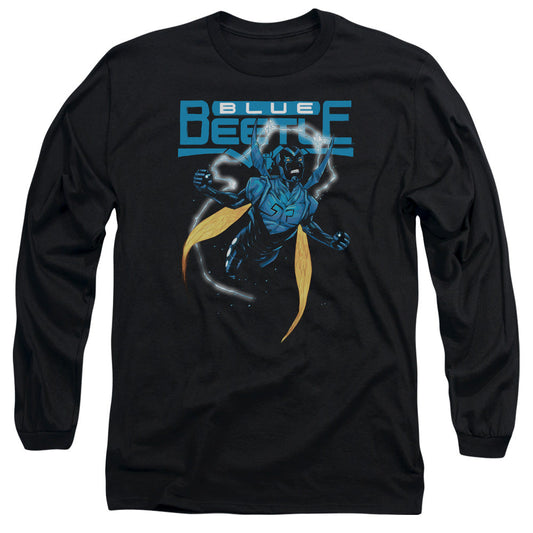 Justice League Blue Beetle Mens Long Sleeve Shirt Black Officially Licensed