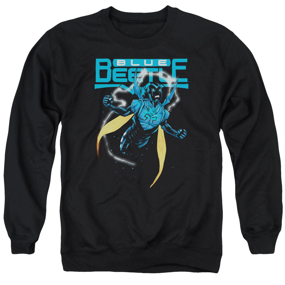 Justice League Blue Beetle Mens Crewneck Sweatshirt Black Officially Licensed