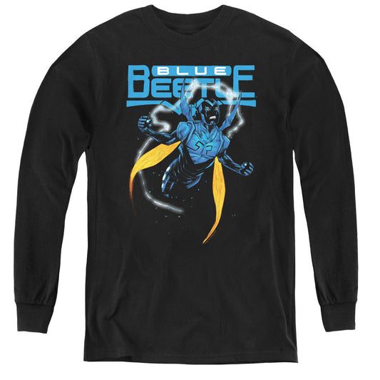Justice League Blue Beetle Long Sleeve Kids Youth T Shirt Black Officially Licensed