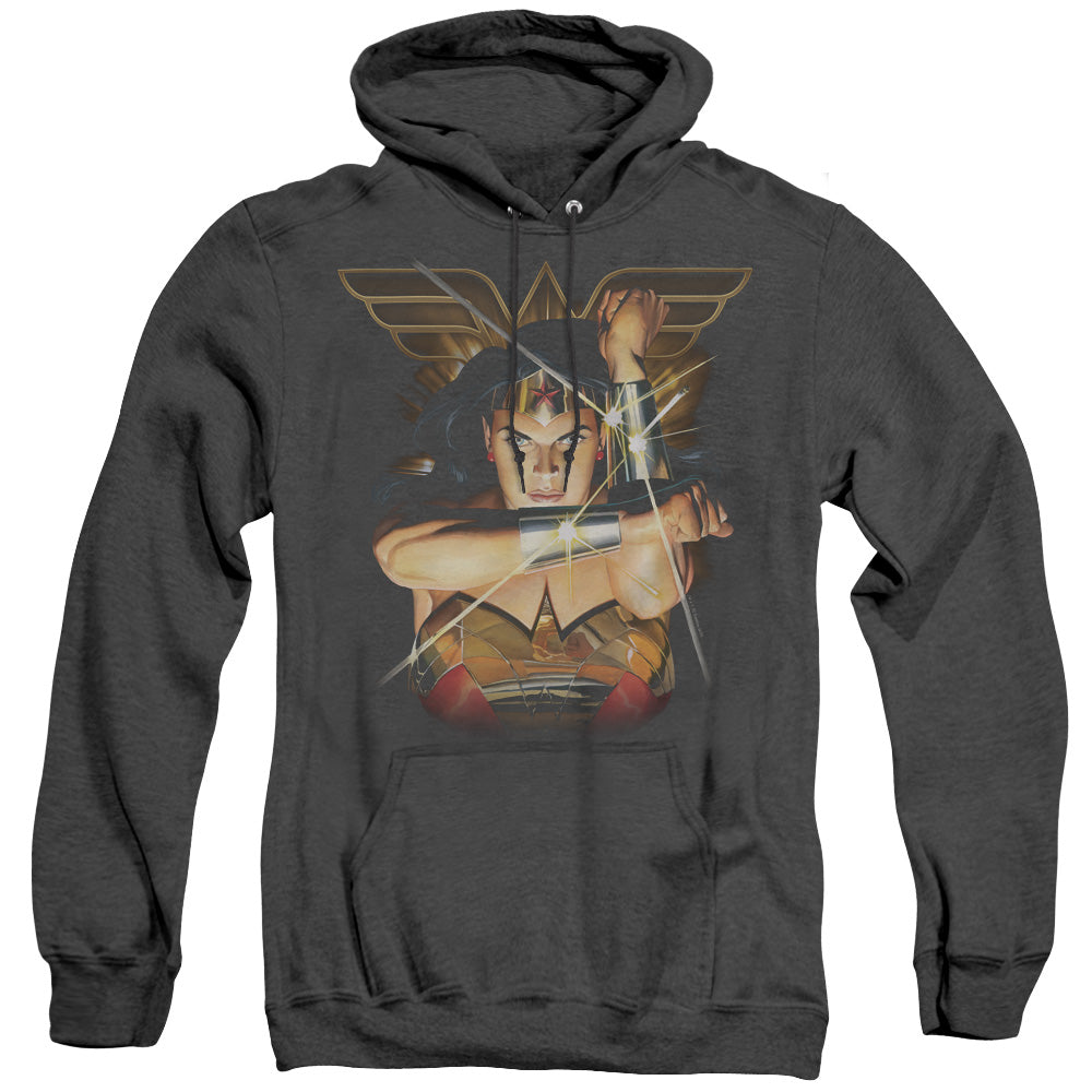 Justice League Deflection Heather Mens Hoodie Black Officially Licensed